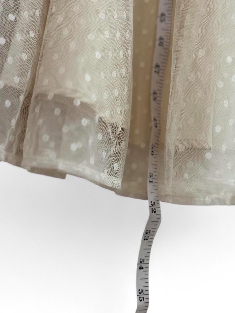 NWT Lulus Cream Tulle Polka Dot Wedding Reception Maxi Dress Ruffled Size Medium - Picture 7 of 8
